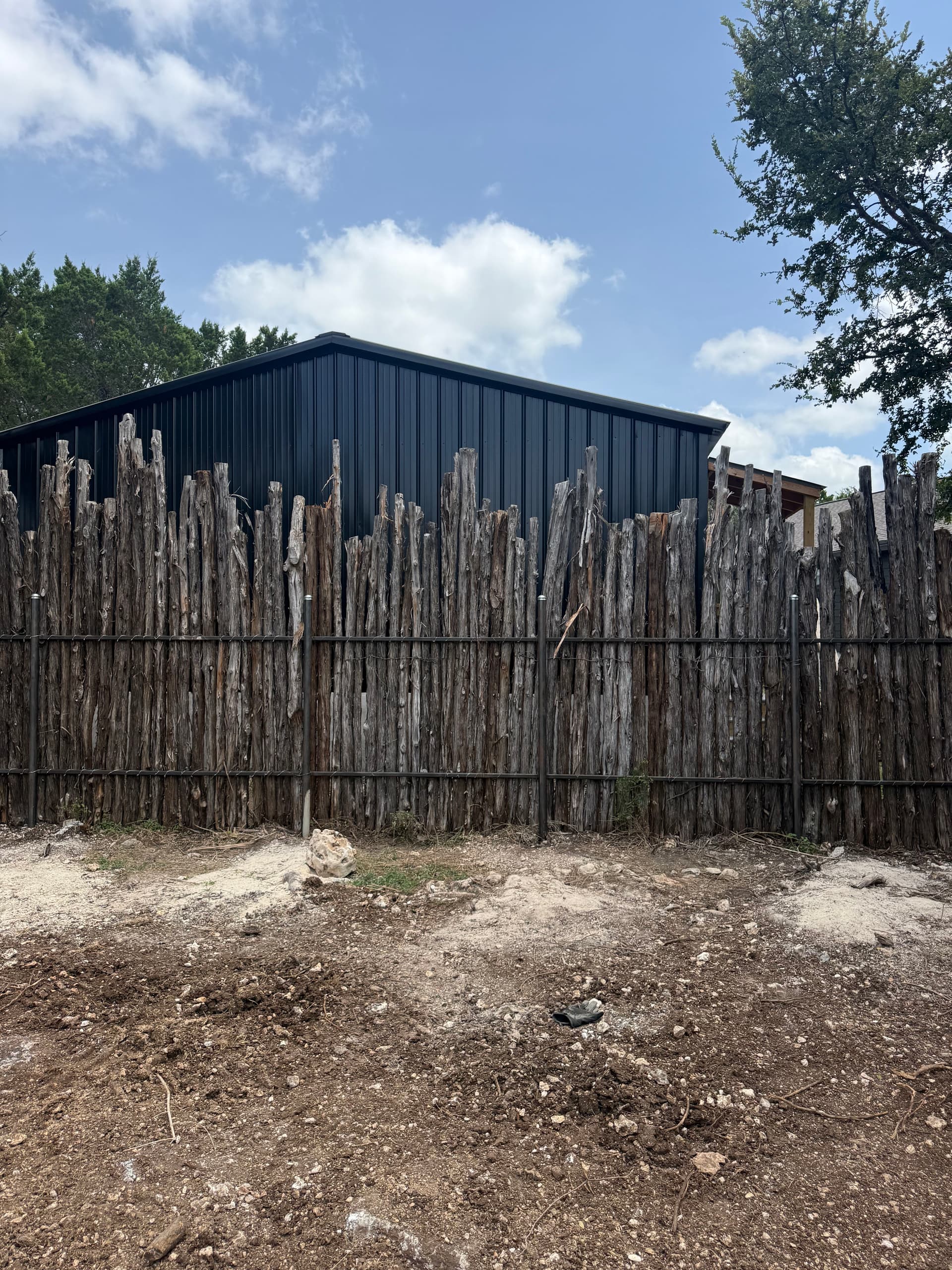 Gallery photos for Steel and Cedar Stave Fence Built for Privacy in Wimberley: Image #2