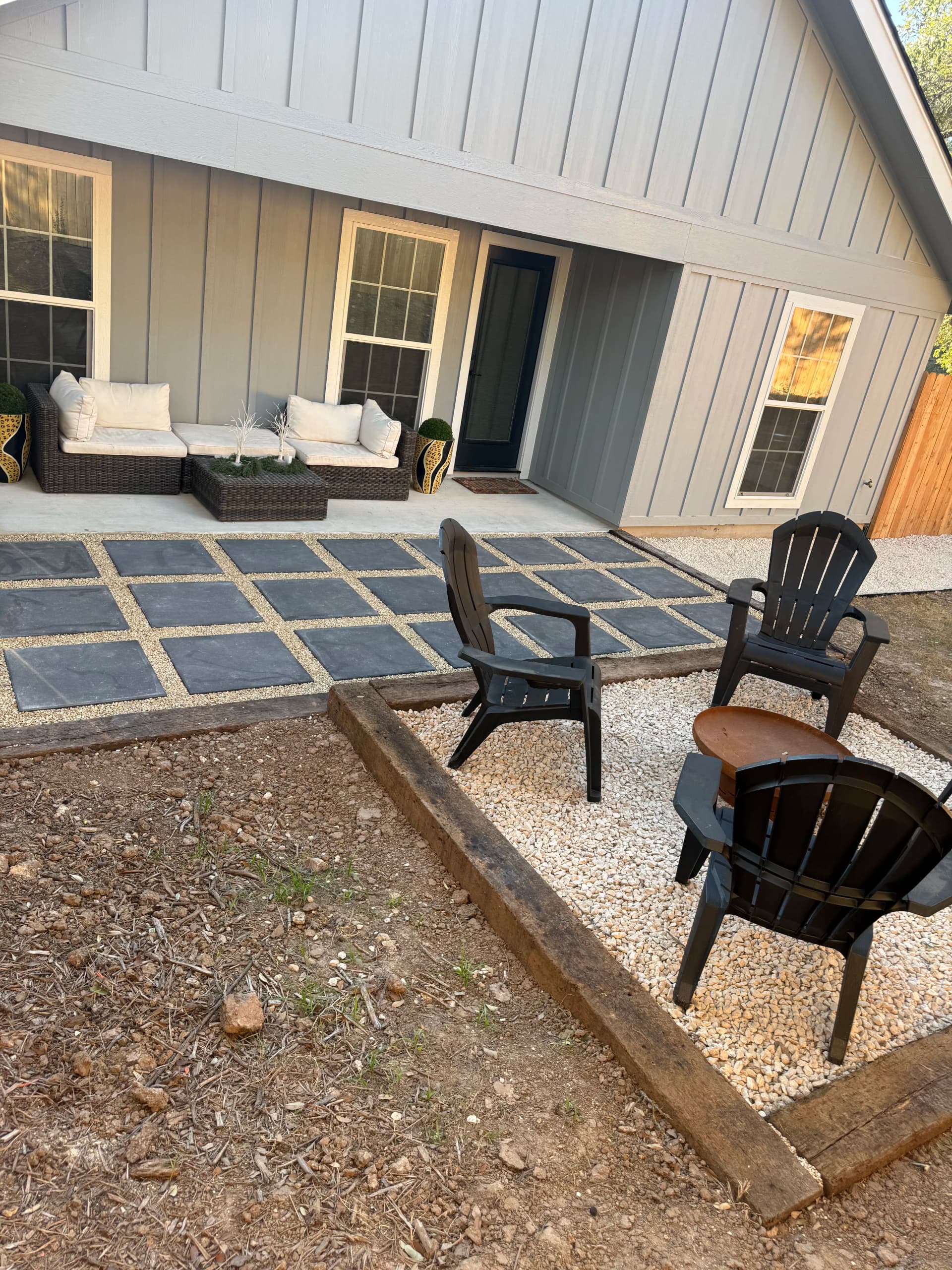Paver Patio, Fire Pit, Stock Tank Pool and Cedar Fence Backyard Build